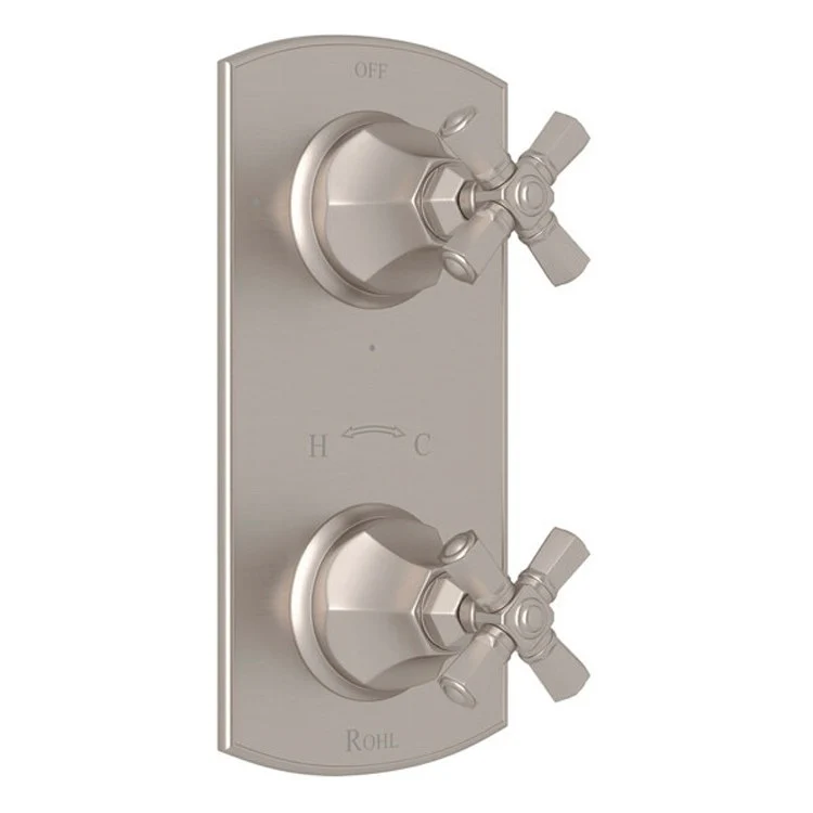 Thermostatic Trim Palladian 1/2 Inch with Diverter 2 Cross Polished Chrome 6.7 Gallons per Minute Brass - Frankwebs