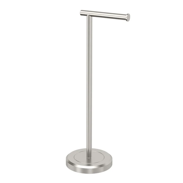 Toilet Paper Holder Latitude II Round Satin Nickel Metal Freestanding - Frankwebs