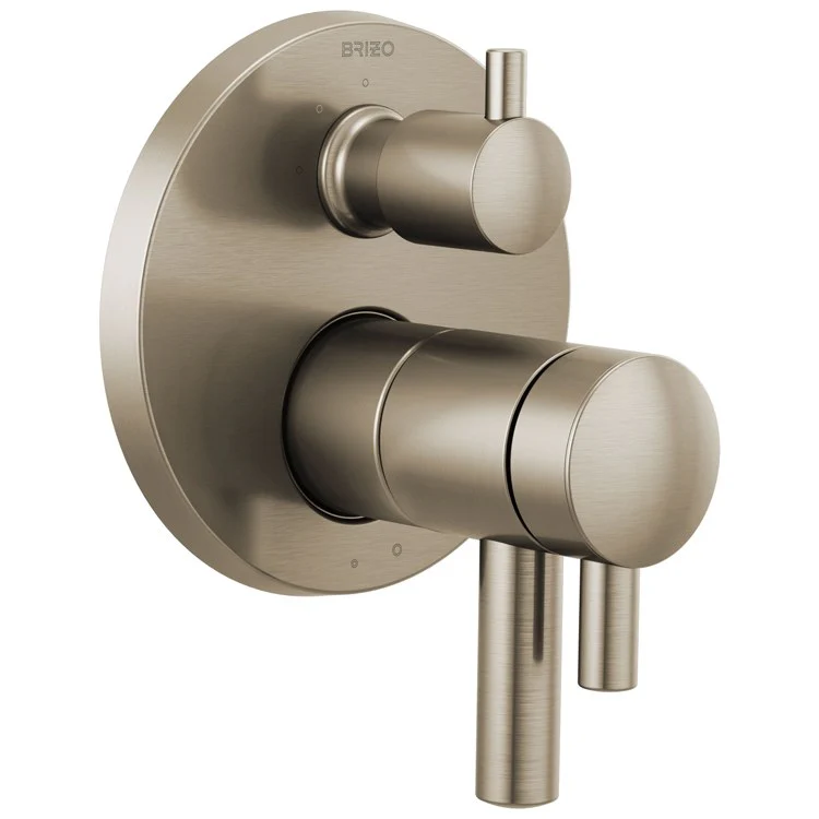 Thermostatic Trim Odin with Integrated 3 Function Diverter 3 Lever Brilliance Luxe Gold ADA Metal - Frankwebs