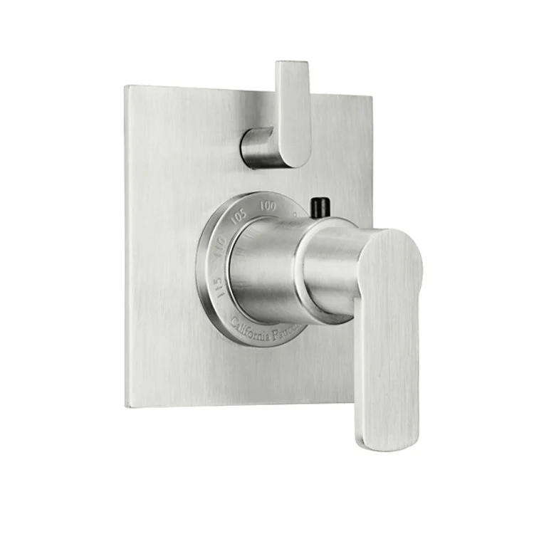 Thermostatic Trim Arpeggio Square with Single Volume Control 2 Lever Polished Nickel ADA for Requires Rough Valve TH51-R Or TH51D2-R Handles and Escutcheon Brass - Frankwebs