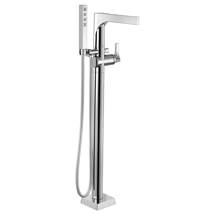 Roman Tub Trim Zura Floor Mount with Handshower 1 Lever Matte Black ADA - Frankwebs