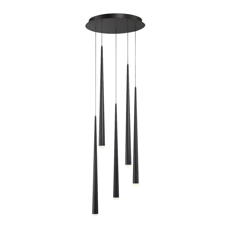 Cascade Five-Light LED Etched Glass Round Chandelier 3500K - Frankwebs