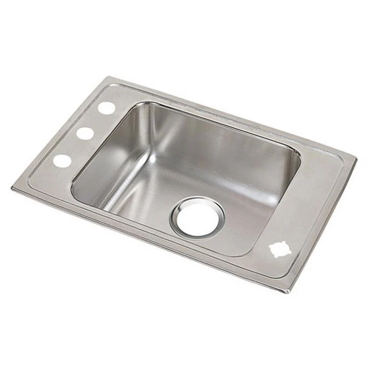 Classroom Sink Lustertone 31 x 19.5 Inch Single Bowl ADA Lustrous Satin Drop-In Minimum Cabinet Size 36 Inch 6 Inch 18 Gauge Bottom Only Pads 64090014 Mounting Hardware Included for Countertops Up to 3/4IN - Frankwebs