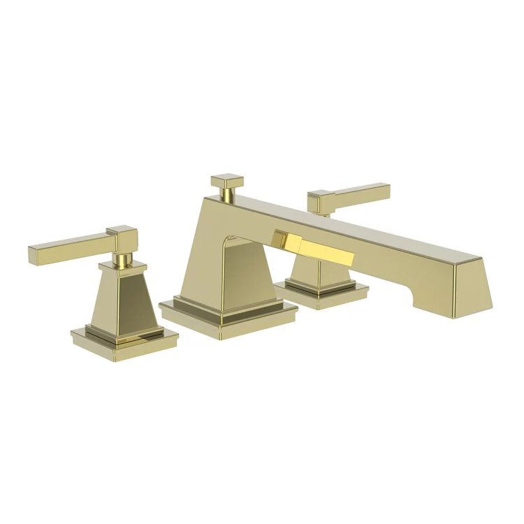 Roman Tub Trim Malvina Deck Mount 2 Lever Satin Gold PVD ADA 8 to 20 Inch Spread - Frankwebs