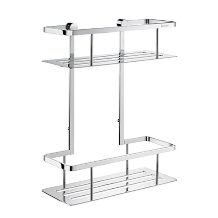 Shower Basket Sideline Double Basket Chrome Wall Mount 4-1/2 x 9-3/4 x 12-5/8 Inch - Frankwebs