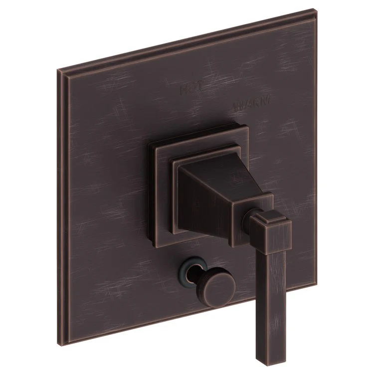 Pressure Balance Valve Trim Malvina Square with Diverter 1 Lever Antique Copper ADA Depth 4 Inch - Frankwebs