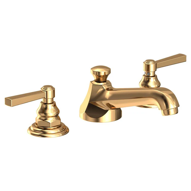 Astor Two Handle Widespread Bathroom Faucet with Lever Handles with Drain - Aged Brass - Frankwebs