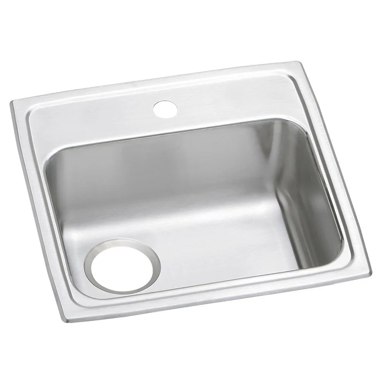 Kitchen Sink Celebrity 19.5 x 19 Inch Single Bowl 1 Hole ADA Brushed Satin Drop-In Rectangle Drain Location Rear Left Depth 5-1/2 Inch Full Spray Sides and Bottom - Frankwebs