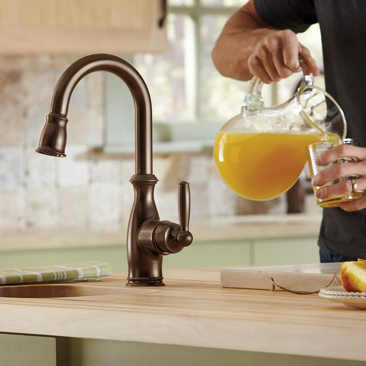 Brantford Single Handle High-Arc Pull Down Bar/Prep Faucet - Frankwebs