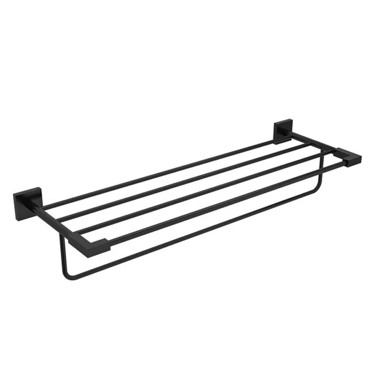 Towel Bar Kubik 24 Inch with Shelf Black Zinc 8-5/8 Inch - Frankwebs