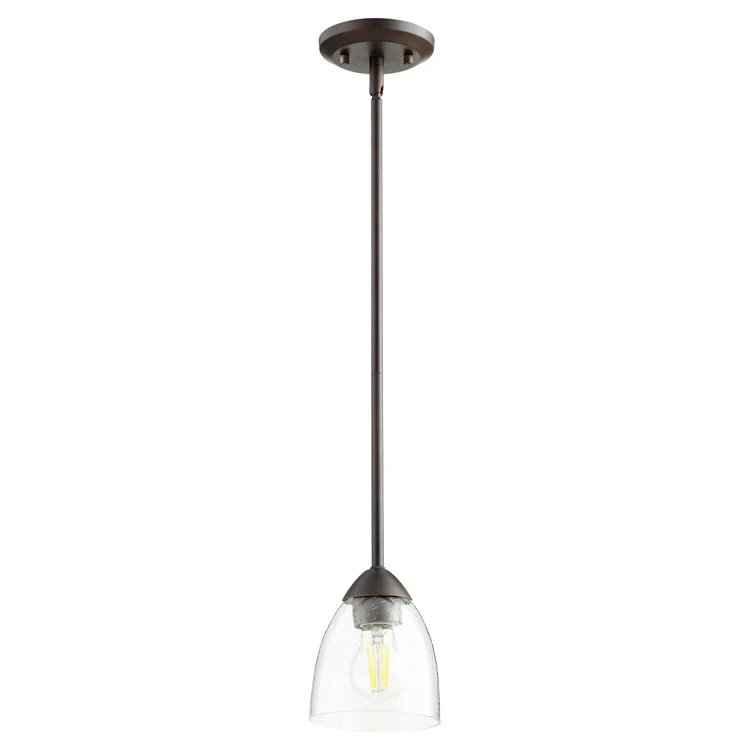 Barkley Single-Light Mini Pendant with Clear Seeded Glass Shade - Frankwebs