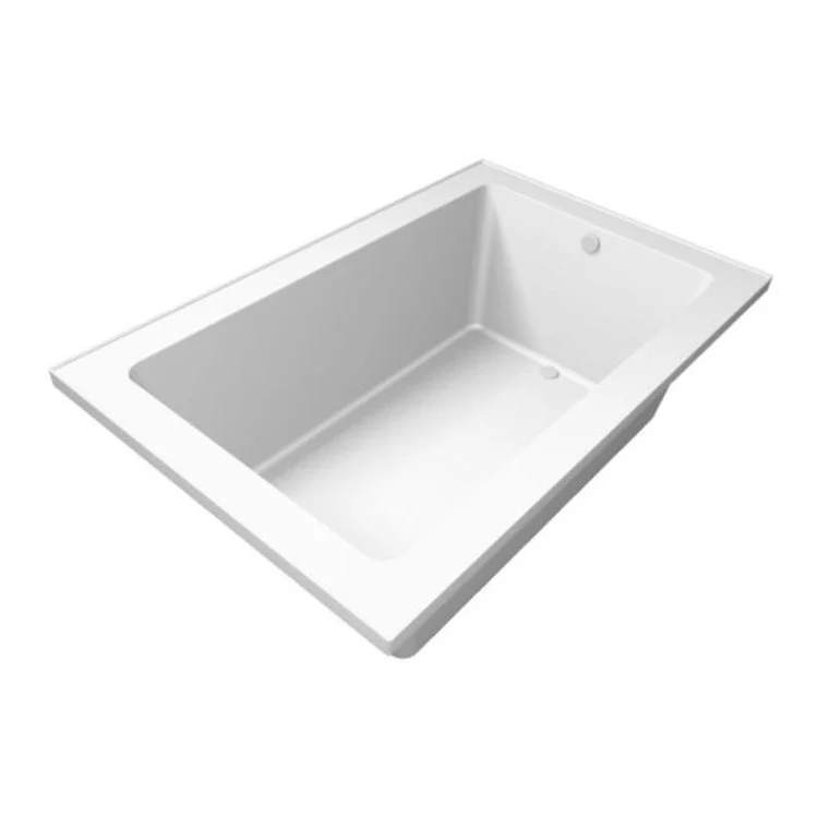 Combination Tub Designer Collection Emma 66 x 42 x 22 Inch Drop-In End Drain White Rectangle - Frankwebs