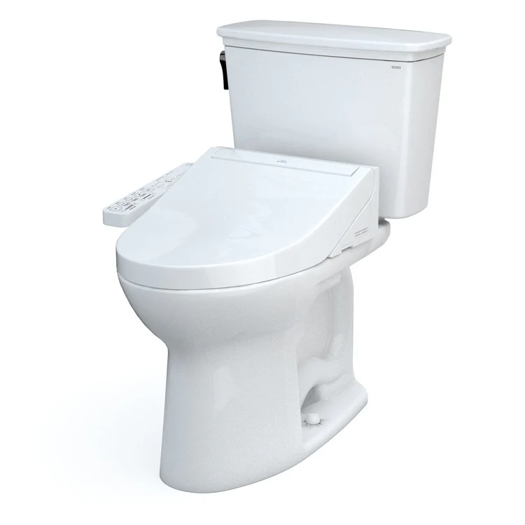 Toilet Drake 2 Pieces Cotton Elongated 29-1/2 Inch 1.28 Gallons per Flush Left Hand Chrome Washlet+ C2 - Frankwebs