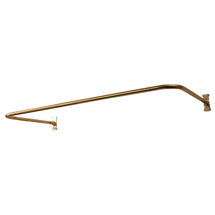 Shower Rod U with Flanges Polished Brass 54 x 26 Inch Brass - Frankwebs