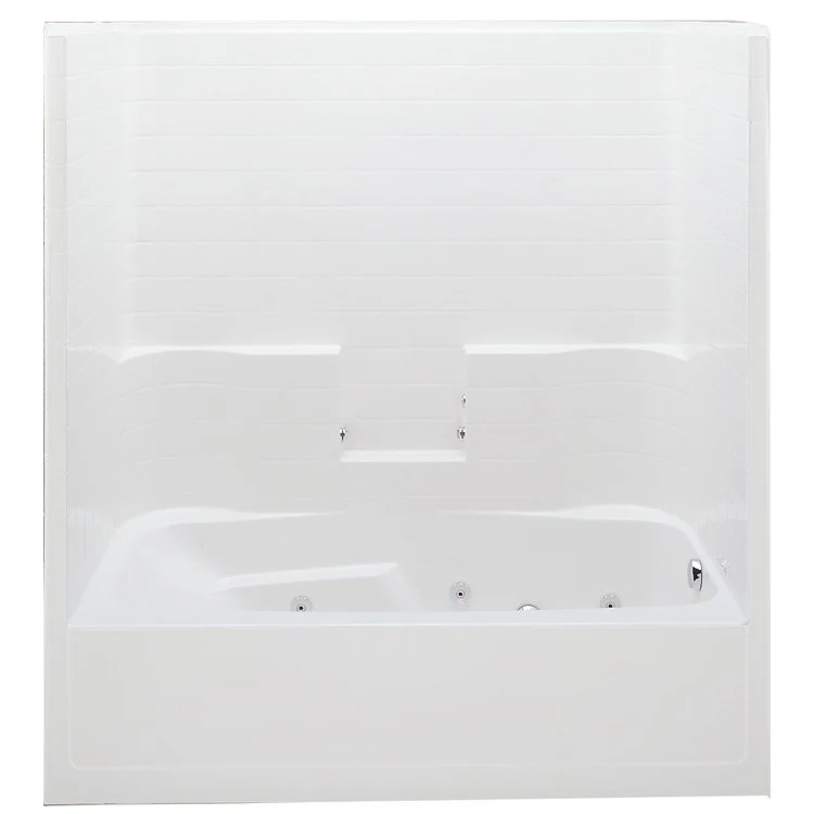 Tub and Shower Module Soaker Right Drain White 3 Shelves 63 Gallons 72 x 36 x 76 Inch - Frankwebs