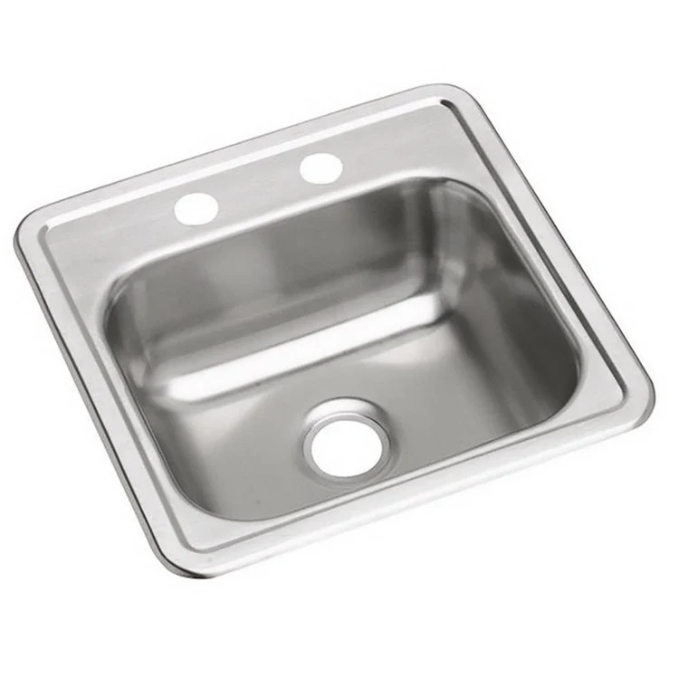 Bar Sink Kingsford 15 x 15 Inch Single Bowl 50 Pack ADA Satin Drop-In Square Drain Size 2 Inch - Frankwebs