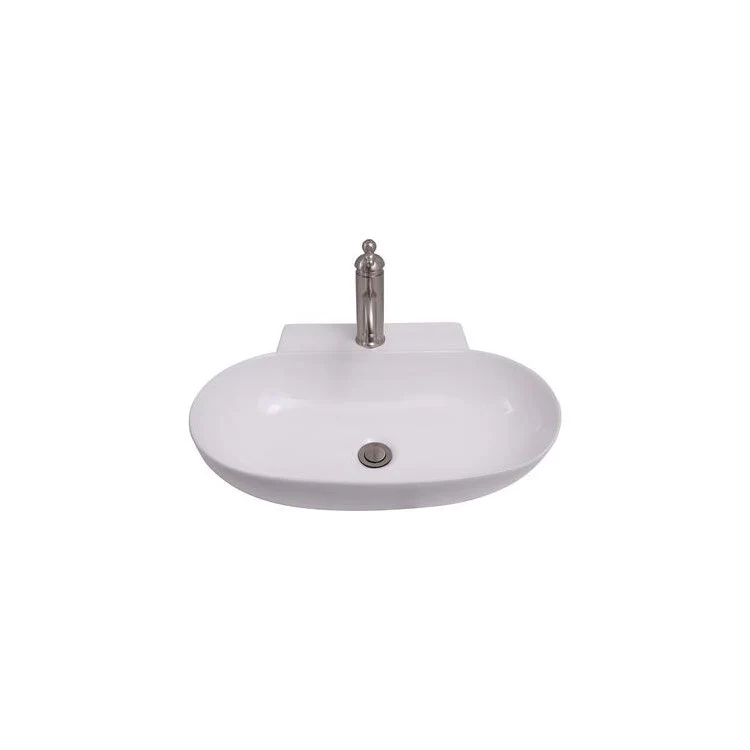 Lavatory Sink Leith Wall Hung 22 Inch 6 Inch Spread Oval White - Frankwebs