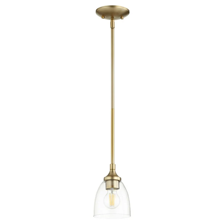 Enclave Single-Light Pendant with Clear Seeded Glass Shade - Frankwebs
