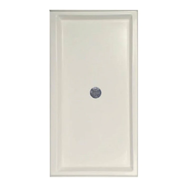 Shower Base Rectangular with Tiered Lip Biscuit 60 x 34 Inch Acrylic Standard Polished Chrome Drain Included - Frankwebs