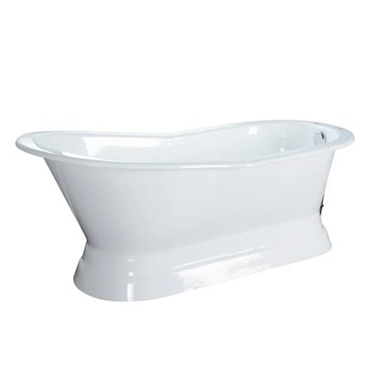 Freestanding Tub Lyndsey 68 Inch Slipper Oval Cast Iron White No Faucet Holes - Frankwebs