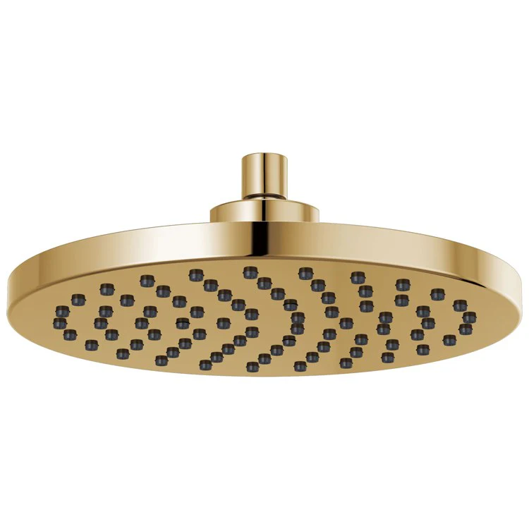 Showerhead Universal Showering 1 Function Rain Can Brilliance Luxe Gold 10 Inch 1.75 Gallons per Minute Round - Frankwebs
