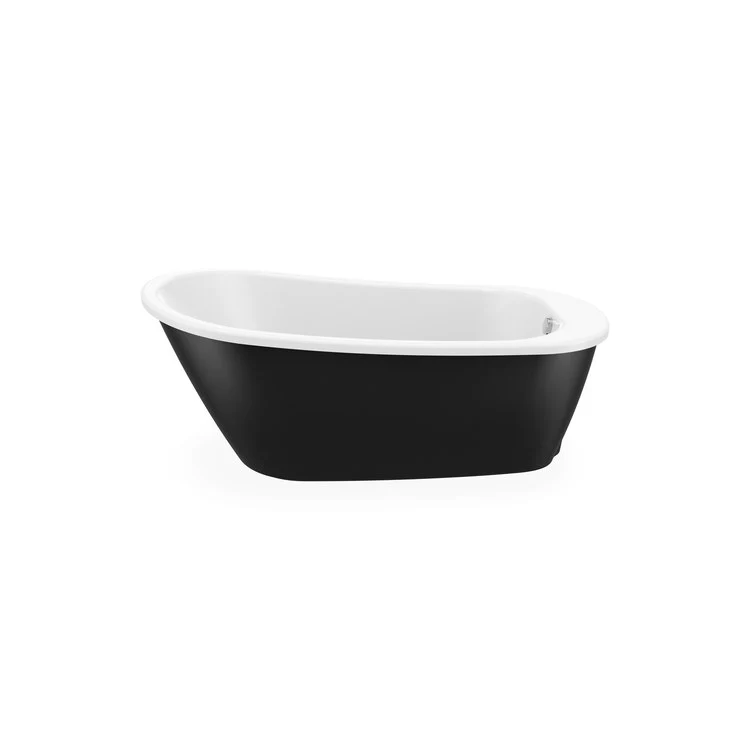 Freestanding Tub Sax 60 x 32 x 24-7/8 Inch 2 Piece End Drain Black Oval - Frankwebs
