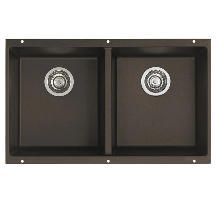 Kitchen Sink Precis 30 x 18 Inch Double Bowl Equal Double Coal Black Undermount Rectangle Silgranit - Frankwebs