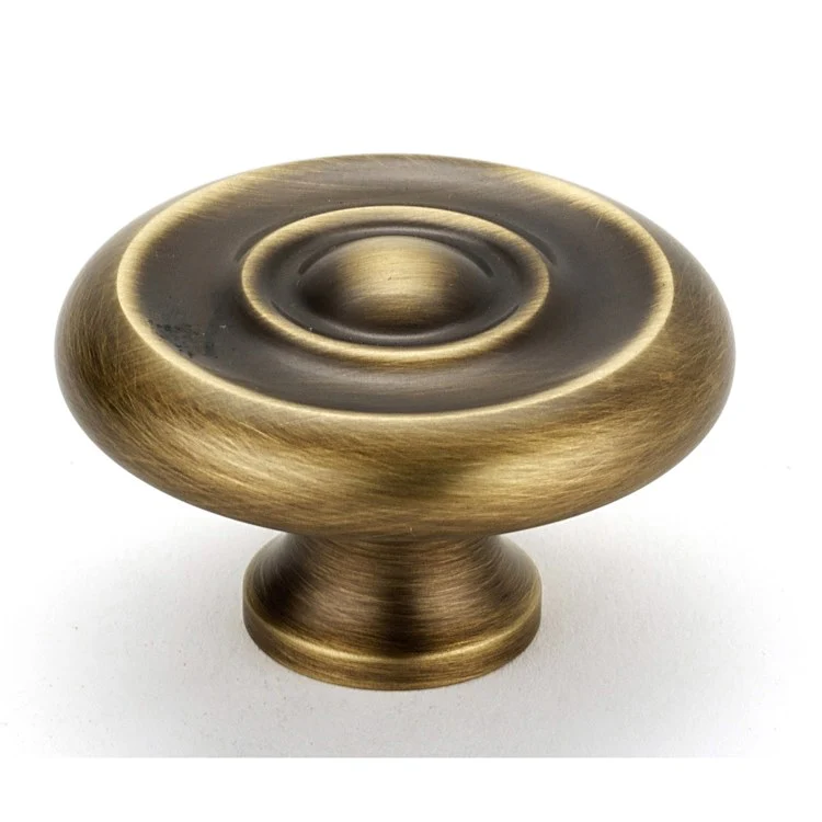 Knob II Collection Round Barcelona Brass 1-1/4 Inch 1 Inch 5/8 Inch - Frankwebs