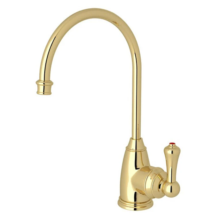 Hot Water Dispenser Georgian Era 1 Lever C-Spout Unlacquered Brass 6-1/2 Inch 0.5 Gallon per Minute - Frankwebs