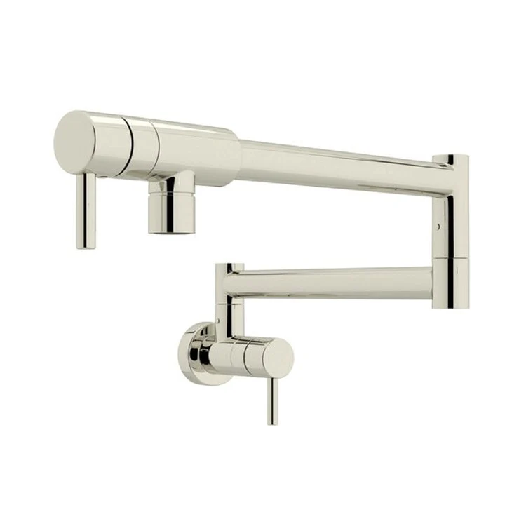 Pot Filler Modern Wall Mount 2 Metal Lever Satin Nickel - Frankwebs