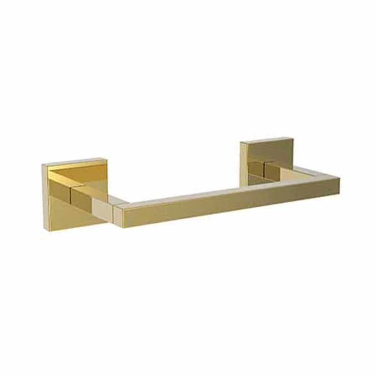 Toilet Paper Holder Cube 2 Double Post with Pivoting Roller Polished Brass Uncoated Living Brass 8-1/3 Inch 3-1/4 Inch Wall Mount - Frankwebs