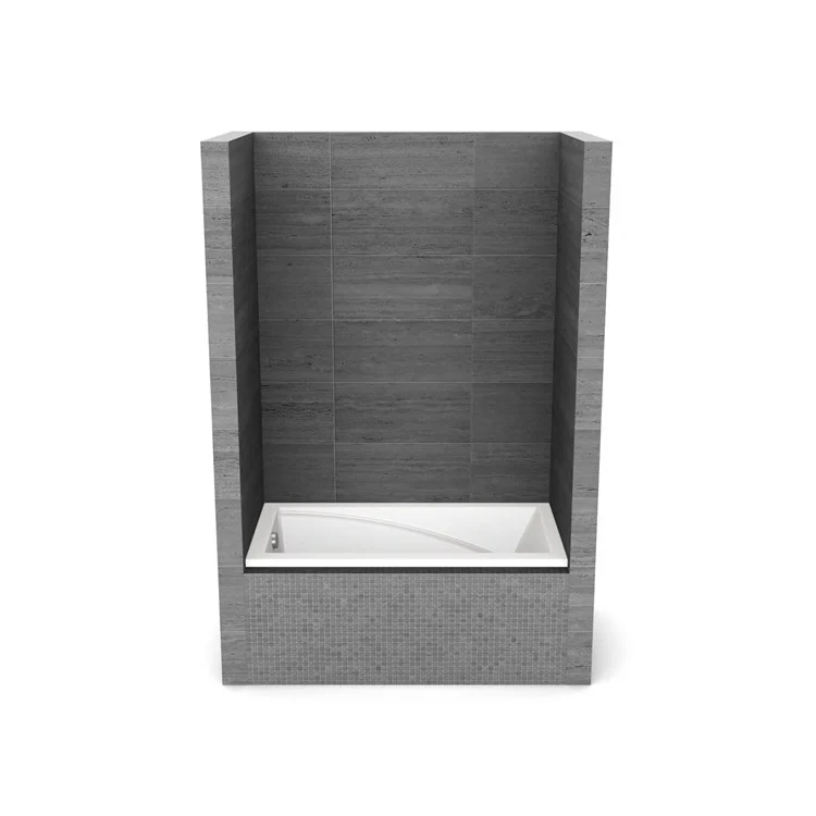 Soaking Tub Modulr 59-5/8 x 31-7/8 x 23 Inch Alcove with Armrests Left White Acrylic - Frankwebs