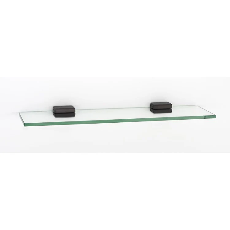 Shelf Cube Bath with Brackets Unlacquered Brass 18 Inch Brass/Glass - Frankwebs