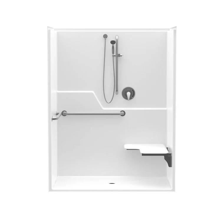 Shower Module 58x31 Inch Center Drain White ADA - Frankwebs