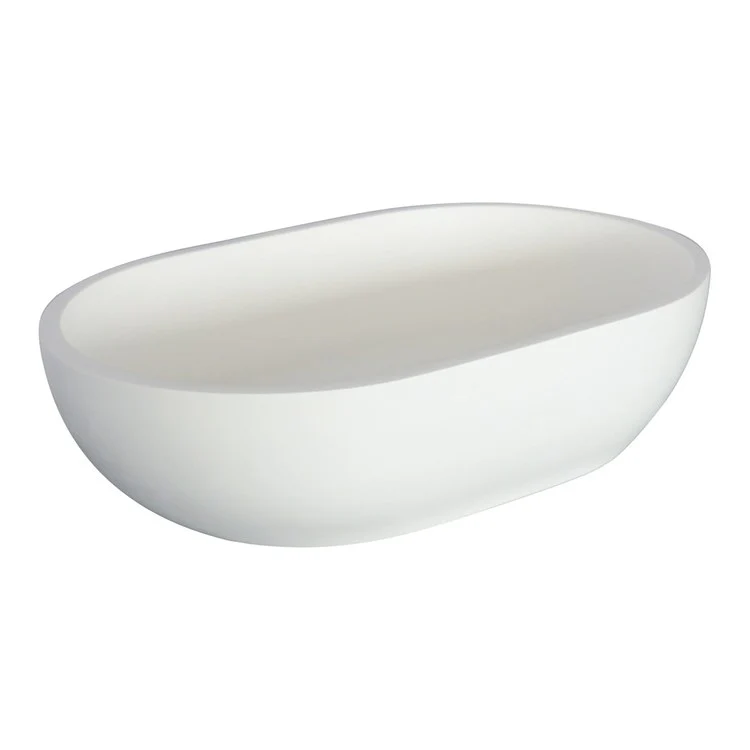 Vessel Divina Above Counter Oval 23 Inch White Resin - Frankwebs