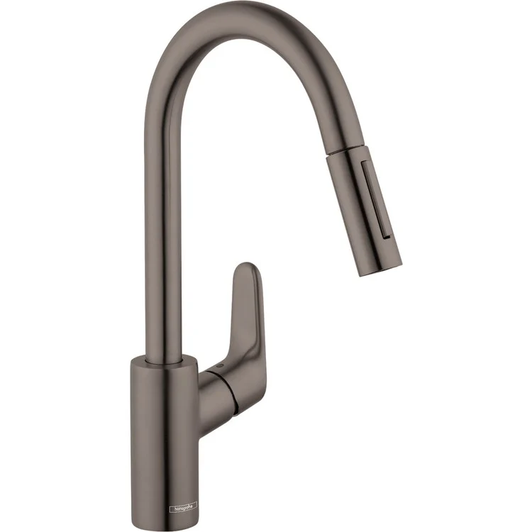 Kitchen Faucet Focus 1 Lever ADA Brushed Gold Optic Brass Pull Down 2 Function High Arc 150 Degree Swivel 1.75 Gallons per Minute - Frankwebs