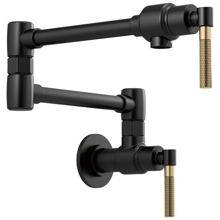 Pot Filler Litze Wall Mount Cold Water Only 2 Knurled Lever ADA Brilliance Polished Nickel - Frankwebs