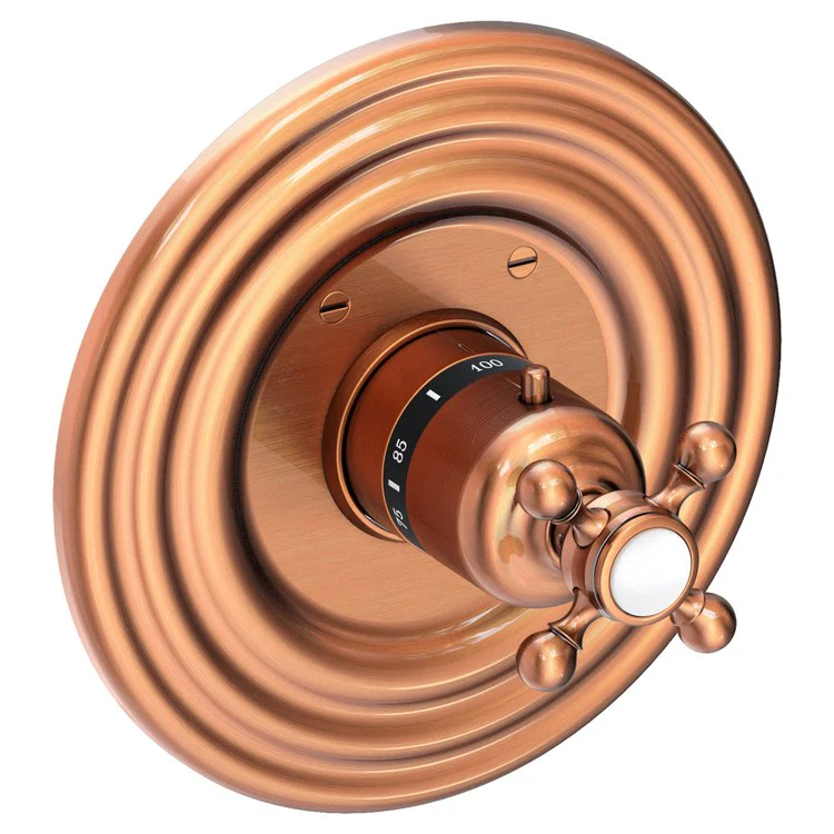Astor Round Thermostatic Valve Trim with Cross Handle - Frankwebs