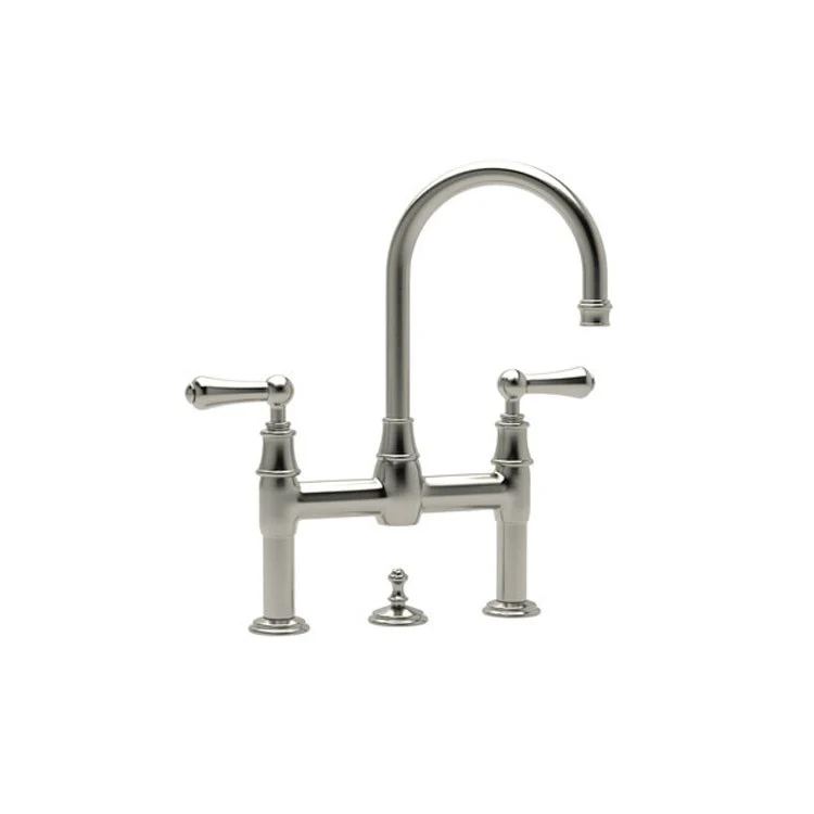 Lavatory Faucet Georgian Era Bridge 7-7/8 Inch Spread 2 Lever Polished Nickel 1.2 Gallons per Minute - Frankwebs