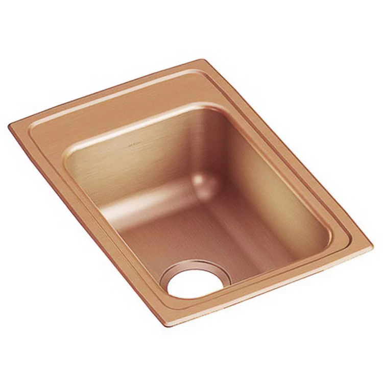Kitchen Sink 15 x 22 Inch Single Bowl 3 Hole Copper Drop-In CuVerro Antimicrobial Copper Drain Location Center Bottom Only Pads - Frankwebs
