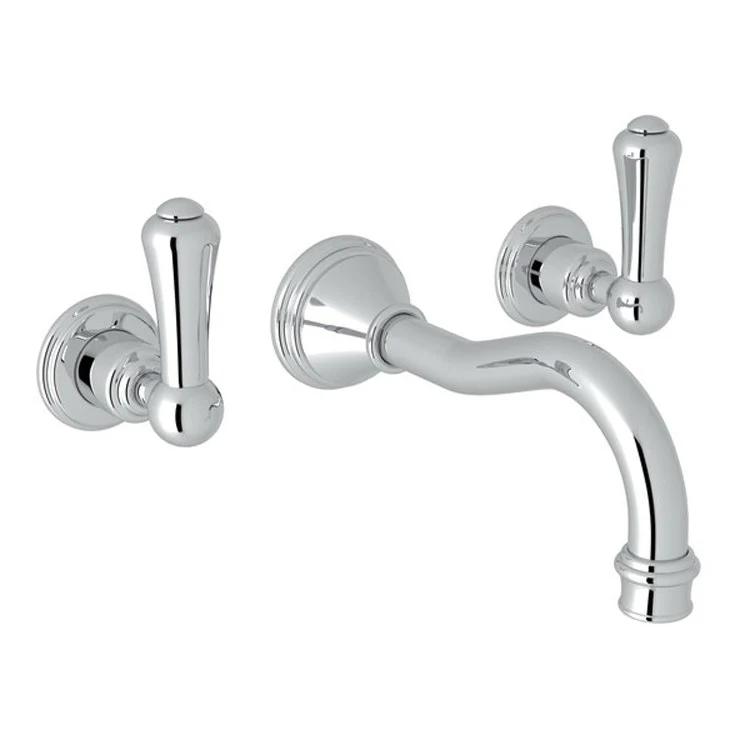 Lavatory Faucet Georgian Era Wall Mount 2 Lever Satin Nickel 1.2 Gallons per Minute - Frankwebs