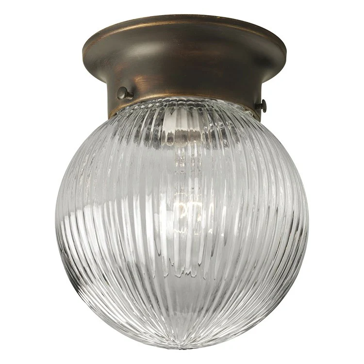 Madison Single-Light Flush Mount Ceiling Light with Ribbed Glass Shade - Frankwebs