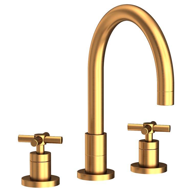 Kitchen Faucet East Linear 8 to 20 Inch Spread 2 Cross ADA Antique Brass Spout Height 5-11/16 Inch Spout Reach 7-7/8 Inch 1.8 Gallons per Minute - Frankwebs