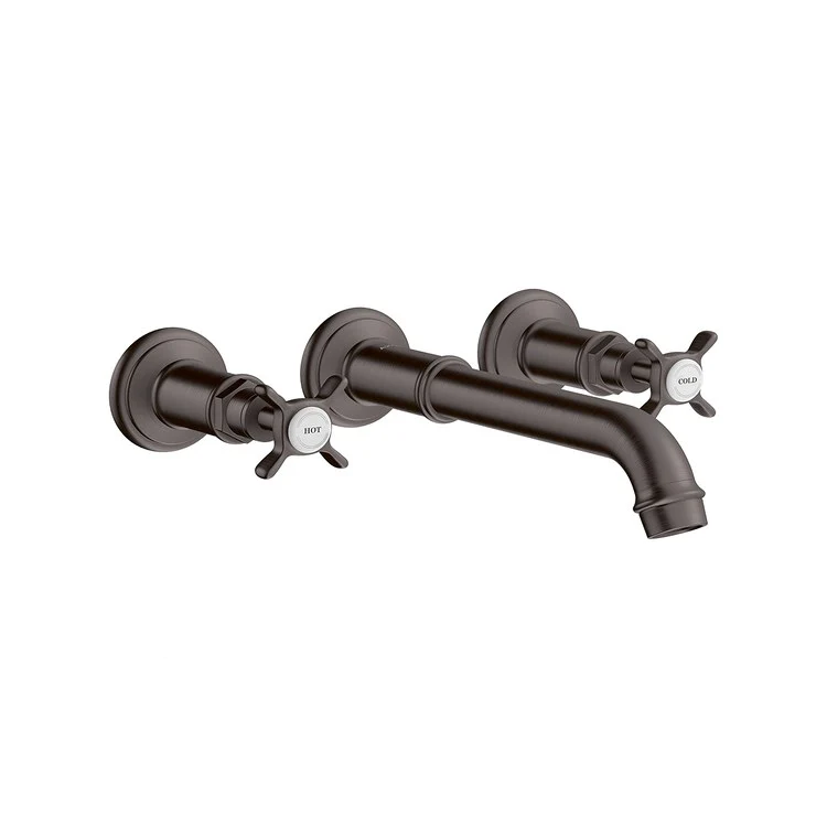 Lavatory Trim Montreux Wall Mount Widespread 2 Cross Brushed Black Chrome Rigid 1.2 Gallons per Minute - Frankwebs