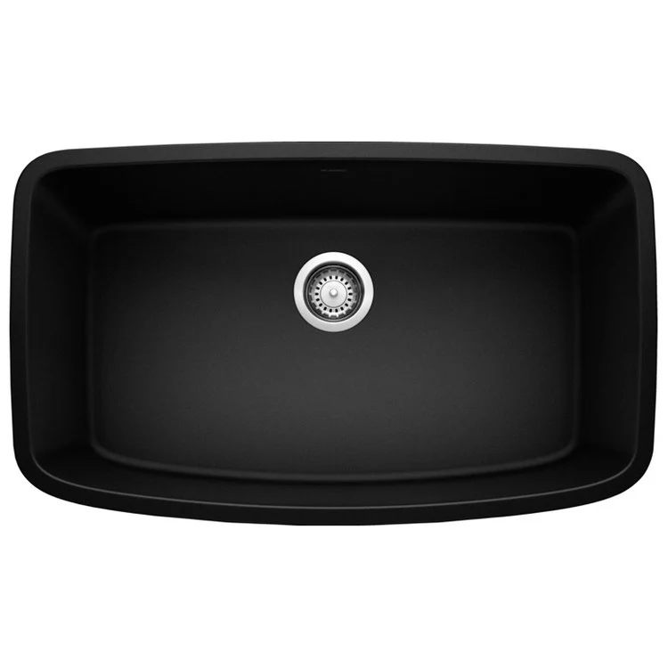 Kitchen Sink Valea 32 x 19 Inch Single Bowl Super Coal Black Undermount Rectangle Silgranit - Frankwebs