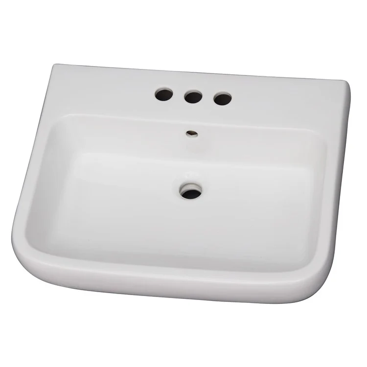 Lavatory Sink Metro 600 Wall Hung 23-5/8 Inch 4 Inch Spread Rectangle White - Frankwebs