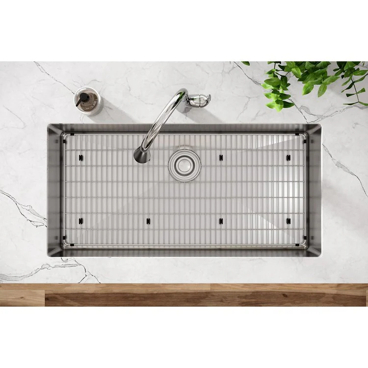 Kitchen Sink Crosstown 36.5 x 18.5 Inch Single Bowl Kit Polished Satin Undermount - Frankwebs