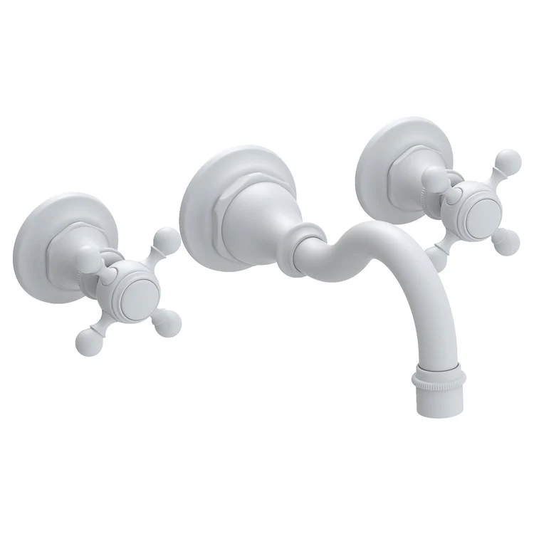 Lavatory Faucet Victoria Wall Mount 8 Inch Spread 2 Cross ADA Watersense Polished Brass Uncoated Living 1.2 Gallons Per Minute Brass Less Drain Spout Reach 8-1/6 Inch - Frankwebs