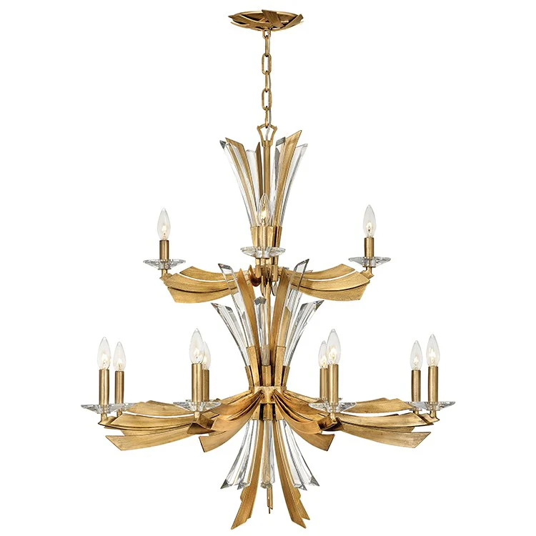 Vida Nine-Light Two-Tier Chandelier by Frederick Raymond - Frankwebs