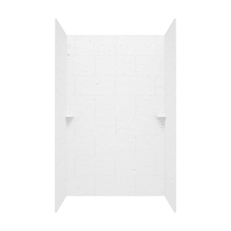 Shower Wall Kit Traditional Subway Tile Glue Up 32 x 62 x 84 Inch Carrara Swanstone - Frankwebs